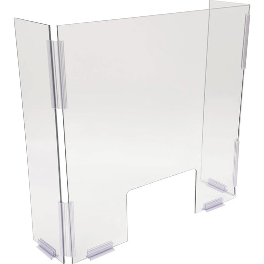 Siffron 24 In. W. x 24 In. H. x 6 In. D. Counter Top Cough/Sneeze Guard with Wing Panels